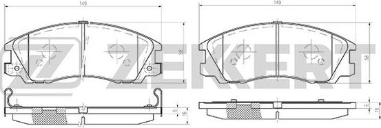 Zekkert BS-1808 - Bremžu uzliku kompl., Disku bremzes www.autospares.lv