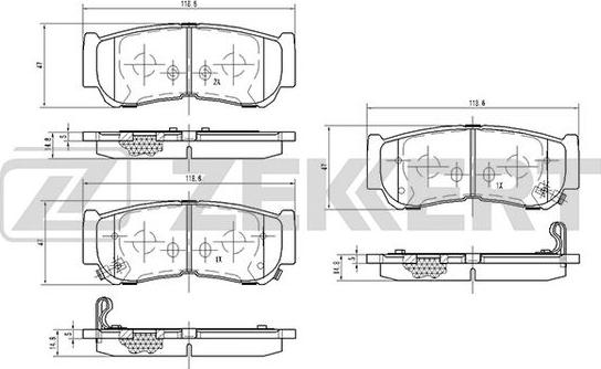 Zekkert BS-1810 - Brake Pad Set, disc brake www.autospares.lv