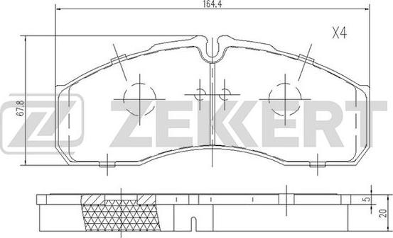 Zekkert BS-1883 - Bremžu uzliku kompl., Disku bremzes www.autospares.lv