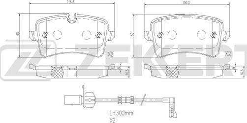 Zekkert BS-1837 - Тормозные колодки, дисковые, комплект www.autospares.lv