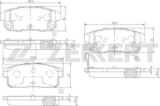 Zekkert BS-1827 - Bremžu uzliku kompl., Disku bremzes www.autospares.lv