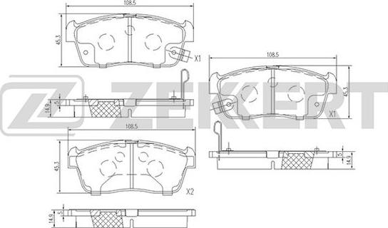 Zekkert BS-1875 - Bremžu uzliku kompl., Disku bremzes www.autospares.lv