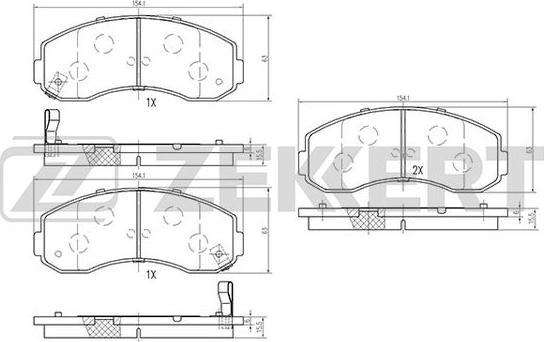 Zekkert BS-1876 - Bremžu uzliku kompl., Disku bremzes www.autospares.lv