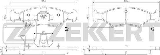 Zekkert BS-1392 - Bremžu uzliku kompl., Disku bremzes autospares.lv