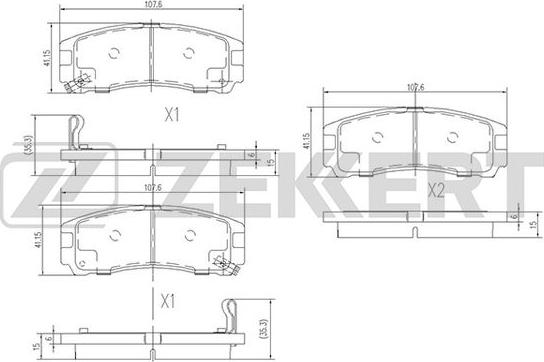 Zekkert BS-1347 - Bremžu uzliku kompl., Disku bremzes autospares.lv