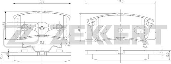 Zekkert BS-1359 - Brake Pad Set, disc brake www.autospares.lv