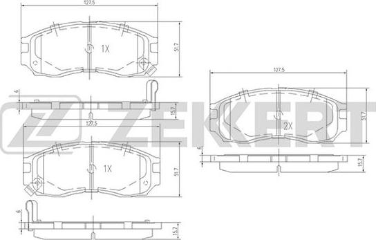 Zekkert BS-1355 - Bremžu uzliku kompl., Disku bremzes www.autospares.lv