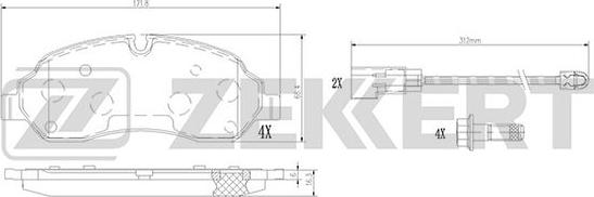 Zekkert BS-1368 - Bremžu uzliku kompl., Disku bremzes autospares.lv