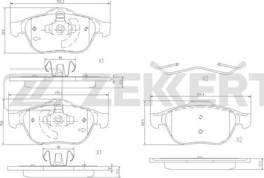 Zekkert BS-1318 - Тормозные колодки, дисковые, комплект www.autospares.lv