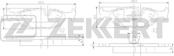 Zekkert BS-1385 - Brake Pad Set, disc brake www.autospares.lv