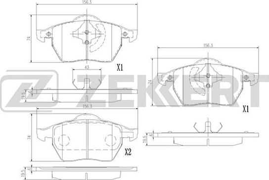 Zekkert BS-1380 - Тормозные колодки, дисковые, комплект www.autospares.lv