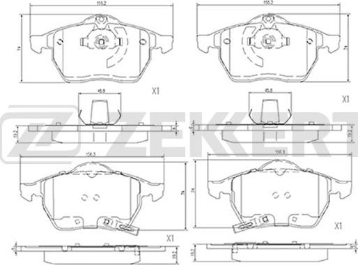 Zekkert BS-1381 - Bremžu uzliku kompl., Disku bremzes autospares.lv