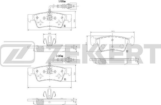 Zekkert BS-1374 - Brake Pad Set, disc brake www.autospares.lv