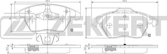 Zekkert BS-1375 - Bremžu uzliku kompl., Disku bremzes www.autospares.lv