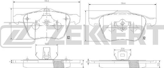 Zekkert BS-1372 - Bremžu uzliku kompl., Disku bremzes autospares.lv