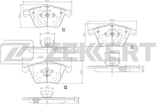 Zekkert BS-1377 - Тормозные колодки, дисковые, комплект www.autospares.lv