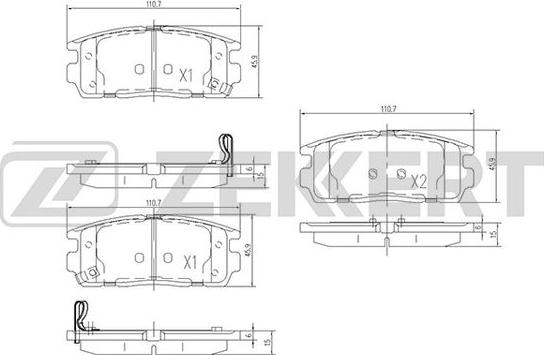 Zekkert BS-1299 - Bremžu uzliku kompl., Disku bremzes autospares.lv