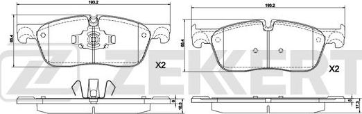 Zekkert BS-1295 - Brake Pad Set, disc brake www.autospares.lv