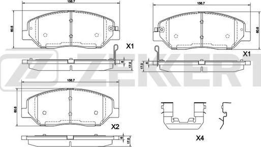 Zekkert BS-1291 - Bremžu uzliku kompl., Disku bremzes autospares.lv