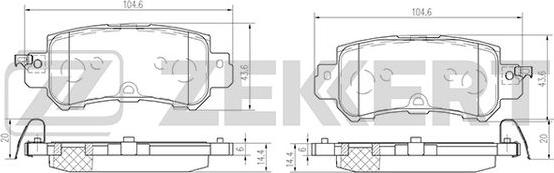 Zekkert BS-1246 - Brake Pad Set, disc brake www.autospares.lv