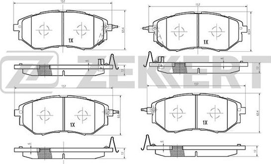 Zekkert BS-1241 - Brake Pad Set, disc brake www.autospares.lv