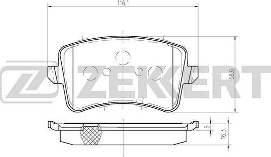 Zekkert BS-1243 - Тормозные колодки, дисковые, комплект www.autospares.lv