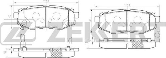 Zekkert BS-1247 - Bremžu uzliku kompl., Disku bremzes www.autospares.lv