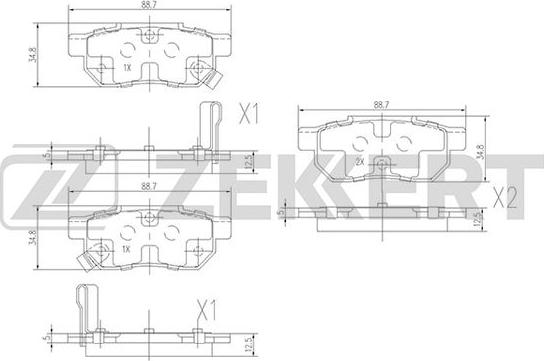 Zekkert BS-1259 - Bremžu uzliku kompl., Disku bremzes www.autospares.lv