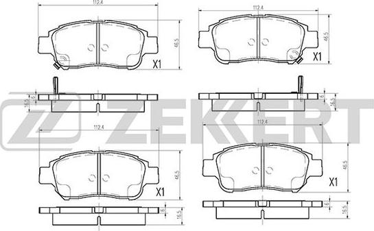 Zekkert BS-1266 - Тормозные колодки, дисковые, комплект www.autospares.lv