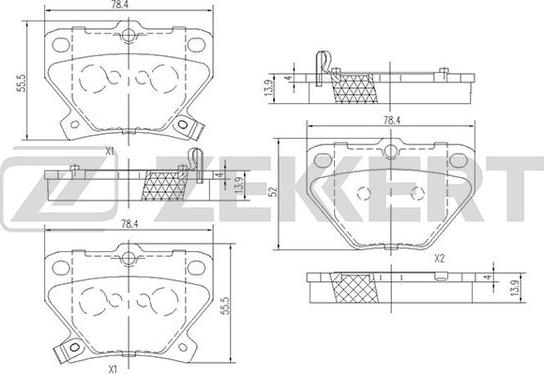 Zekkert BS-1267 - Bremžu uzliku kompl., Disku bremzes autospares.lv