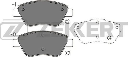 Zekkert BS-1201 - Brake Pad Set, disc brake www.autospares.lv