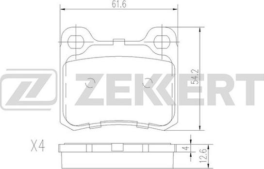 Zekkert BS-1215 - Brake Pad Set, disc brake www.autospares.lv