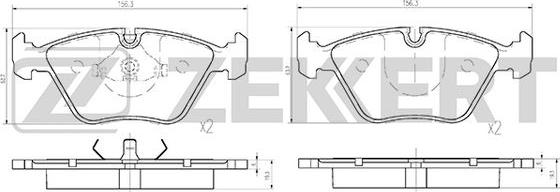 Zekkert BS-1210 - Тормозные колодки, дисковые, комплект www.autospares.lv