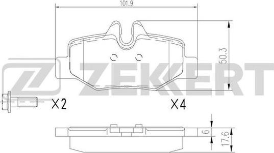 Zekkert BS-1212 - Bremžu uzliku kompl., Disku bremzes www.autospares.lv