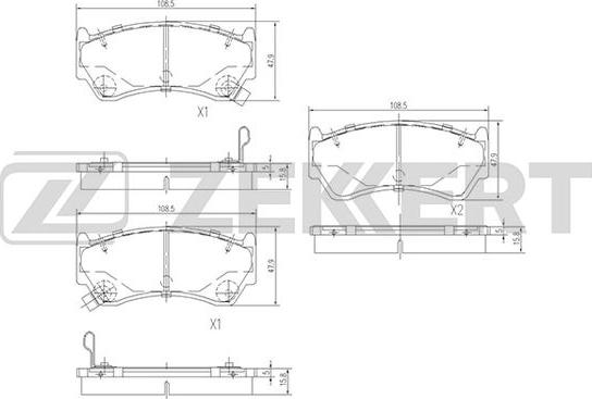 Zekkert BS-1217 - Bremžu uzliku kompl., Disku bremzes autospares.lv