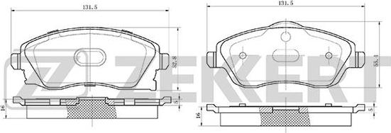 Zekkert BS-1234 - Bremžu uzliku kompl., Disku bremzes autospares.lv