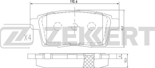 Zekkert BS-1229 - Brake Pad Set, disc brake www.autospares.lv