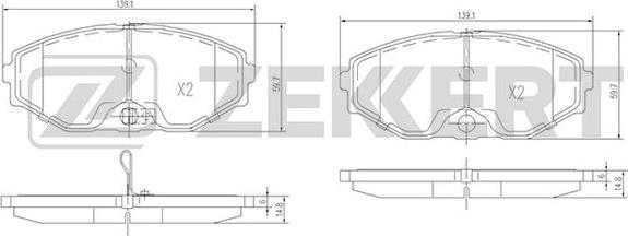 Zekkert BS-1220 - Тормозные колодки, дисковые, комплект www.autospares.lv