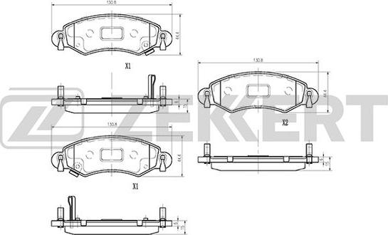 Zekkert BS-1222 - Тормозные колодки, дисковые, комплект www.autospares.lv