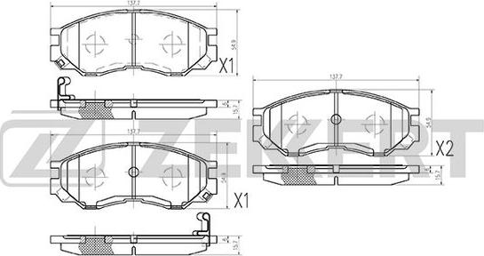 Zekkert BS-1270 - Brake Pad Set, disc brake www.autospares.lv