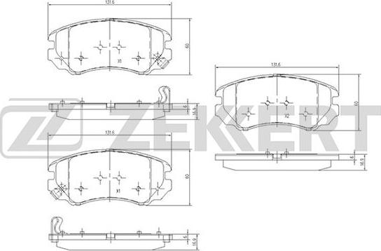 Zekkert BS-1799 - Тормозные колодки, дисковые, комплект www.autospares.lv