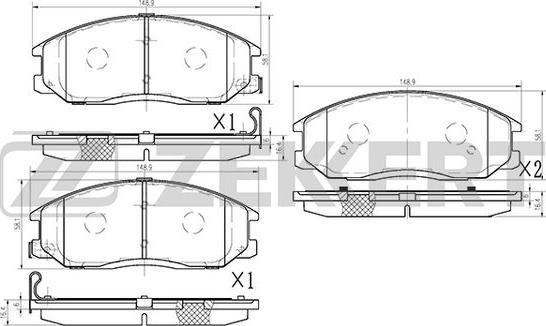 Zekkert BS-1794 - Bremžu uzliku kompl., Disku bremzes www.autospares.lv