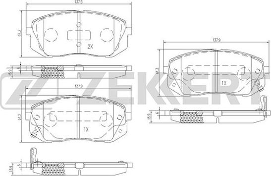 Zekkert BS-1791 - Bremžu uzliku kompl., Disku bremzes www.autospares.lv