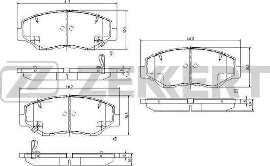 Zekkert BS-1744 - Brake Pad Set, disc brake www.autospares.lv