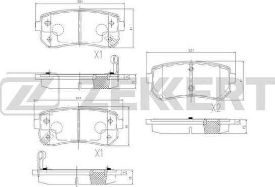 Zekkert BS-1759 - Brake Pad Set, disc brake www.autospares.lv