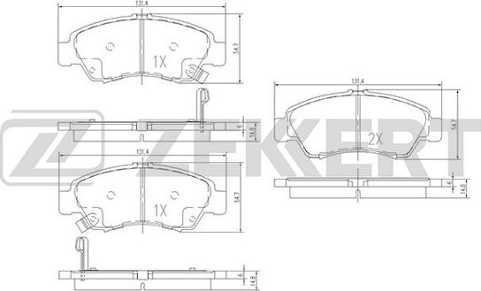 Zekkert BS-1717 - Bremžu uzliku kompl., Disku bremzes www.autospares.lv