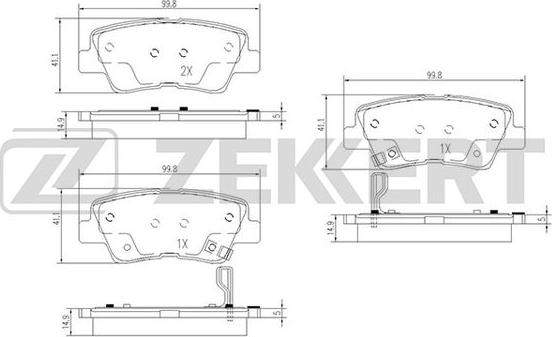 Zekkert BS-1788 - Bremžu uzliku kompl., Disku bremzes www.autospares.lv