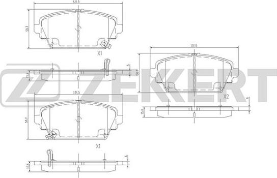 Zekkert BS-1735 - Bremžu uzliku kompl., Disku bremzes autospares.lv