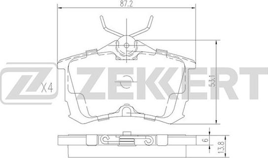 Zekkert BS-1736 - Brake Pad Set, disc brake www.autospares.lv