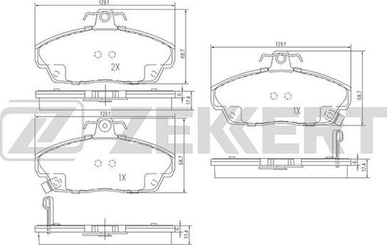 Zekkert BS-1724 - Тормозные колодки, дисковые, комплект www.autospares.lv